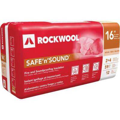 Rockwool Safe'n'Sound 16 In. x 47 In. Stone Wool Insulation (12-Pack)