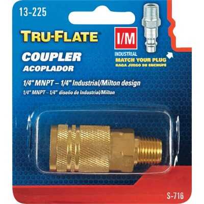Tru-Flate Industrial/Milton Series Push-to-Connect 1/4 In. MNPT Coupler