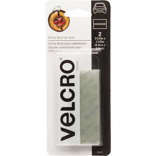 VELCRO Brand 1-1/2 In. x 3-1/2 In. White Sticky Back For Auto Hook & Loop Strip (2 Ct.)